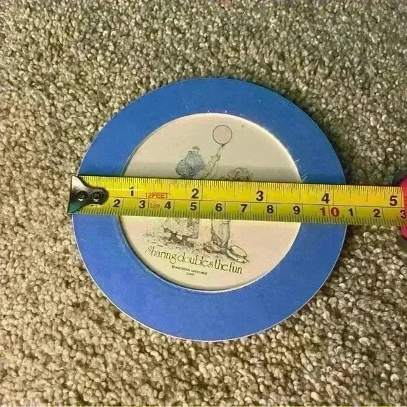Holly Hobbies Vintage Small plate, Sharing Doubles The Fun, Blue plastic. - Picture 4 of 6